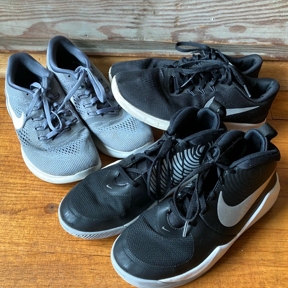 Nike Black and Gray Sneakers Set, includes basketball shoes